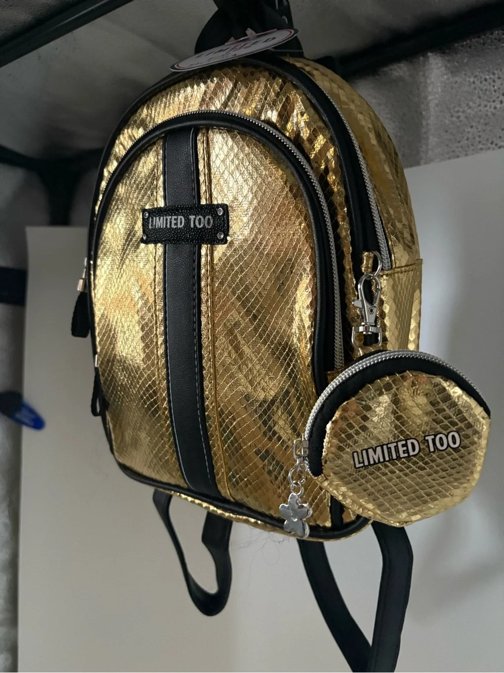 Limited Too Gold Mini Backpack for girls